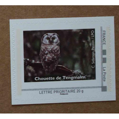 B1-G4 : LPO - Chouette de Tengmalm . Autoadhésif, autocollant